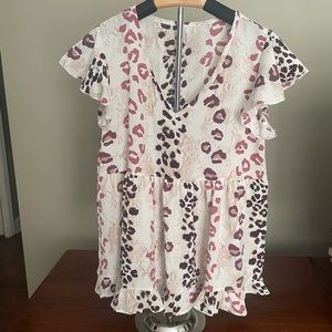 Watermelon Brand Animal Print Short Sleeve Babydoll Shirt. Size Small. NWOT.